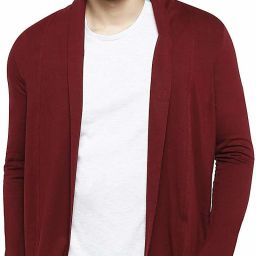 Men Longline Full Sleeve Maroon Shrug-image-81