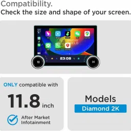 spartan shield Screen Guard for DIAMOND 2K 11.8 INCH Android Stereo System || Car Infotainment Display Protector || Aftermarket TouchScreen Music Audio Player Accessory [Not Tempered Glass] image 2
