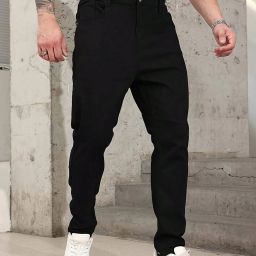 Men Regular Mid Rise Black Jeans-image-97