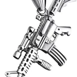 Mens Army Rifle Machine Gun Locket Silver Zinc And Metal Pendant Sterling Silver Zinc, Metal Pendant-image-3