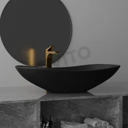 (24*14*6) inch royal matt finish premium quality ceramic counter top basin / (62*37*15) cm very attractive black ceramic wash basin / Table Top Basin-image-19
