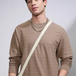 Men Full Sleeve Self Design Sweatshirt-image-2