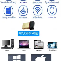 ANJO 1000Mbps Mini Wireless USB WiFi Reciver Adapter for Desktop, Laptop, Tablet PC etc. USB Adapter image 4
