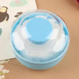 Powder Container Soft Touch for Baby Talcum Powder Storage Puff Box (Blue)-image-48