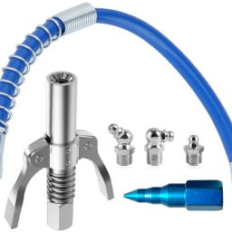 Grease Gun Coupler 10000 PSI Leak-Free Grease Nozzle With 12 Inch Pipe Manual Dispenser-12