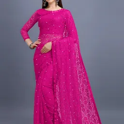 lorofy Self Design Bollywood Net Saree-picture-34