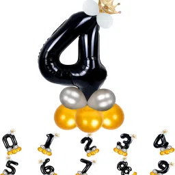 Solid Birthday/Anniversary Decoration Pastel Balloons,Crown,4 Number Foil Balloons Set Letter Balloon-image-60