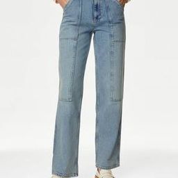 marks & spencer Women Lightly Washed Straight Fit Cargo Ankle Grazer Jeans-picture-28
