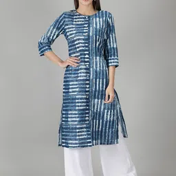 Cot'N Soft Women Blue Striped Kurta-image-63