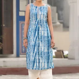 Varanga Tie And Dye Sleeveless Cotton Straight Kurta-picture-49