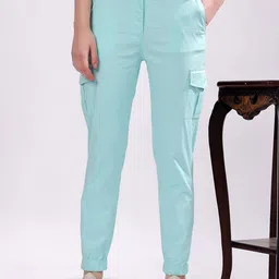 T TRYON ULTIMATE Women Mid-Rise Regular Fit Pure Cotton Cargo Pant-image-43