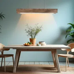 symplify Synergy 48 Brown Solid Wood Linear LED Hanging Light-picture-8