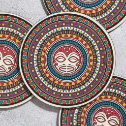bambaise MIX Premium MDF Big Coaster with Mandala Art - Set of 4-picture-10