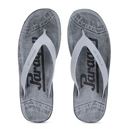 Paragon Men Grey & Black Printed Rubber Thong Flip-Flops-54