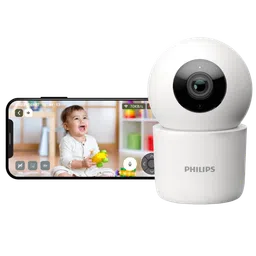 PHILIPS HSP3500/01 360 Degree WiFi CCTV Security Camera (Pan Tilt Zoom, White)-15