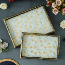 Premium Handmade Wooden Serving Tray Enamel Coated Samll,Medium,Large Tray Serving Set-image-28