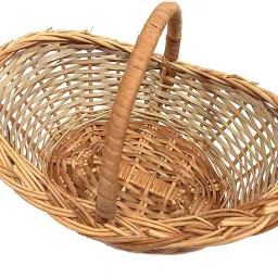 Oval Boat Shape Handle Kashmir Wicker Willow Bamboo Decoration Wooden Fruit & Vegetable Basket-image-6
