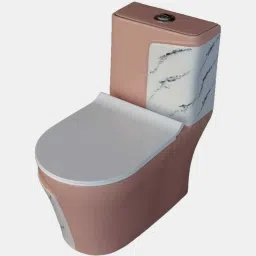Ceramic Shining Pink commode with Black Finishing Line and Round Flush Button Ceramic Shining Pink commode with Black Finishing Line and Round Flush Button Western Commode-3