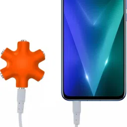 Triangle Ant Orange AUDIO SPLITTER-01 0.1 m AUX Cable For Compatible With Mobile, Laptop, Tablet, Computer. Phone Converter-24