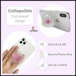 Crysendo Universal Heart Shape Pop Holder for All iPhone & Android Smartphones Mobile Holder image 4