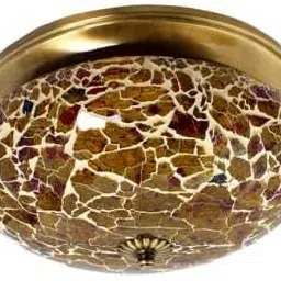 Frosted Glass and Brass 10 Inches Flush Mount Ceiling ( without bulb) Ceiling Light Ceiling Lamp-19