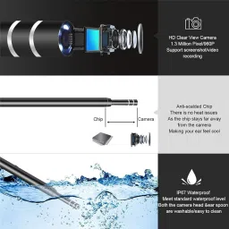 IC PLUS Full hd 5.5mm IP67 Waterproof Mini Android iOS Endoscope 6LEDs 3.3 IP Camera Camera image 5