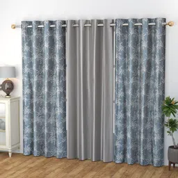 kraftiq homes 152 cm (5 ft) Polyester Semi Transparent Window Curtain (Pack Of 3)-picture-0