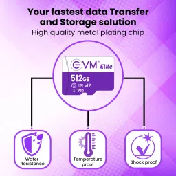 EVM U3 V30 512 GB TF Card Class 10 100 MB/sMemory Card image 3