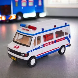 New Ambulance For Kids, Pull Back, Openable Tail Gate Stretcher Saline & Stand-27
