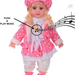 Musical and Singing Doll with Complete Outfit,Press and Sing (Pink)-3