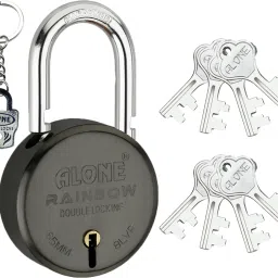 Rainbow Round 65mm lock 8 Keys Padlock for door Black Matte Finish Padlock-picture-13