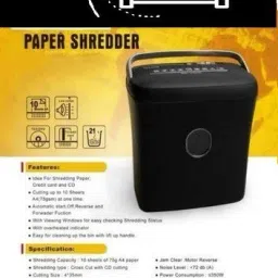 KK MART 10 Sheets Cross Cut Paper Shredder with CD & Credit Card Cutter Paper Trimmer image 5