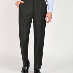 park avenue Men Regular Fit Grey Polyester Trousers-picture-22
