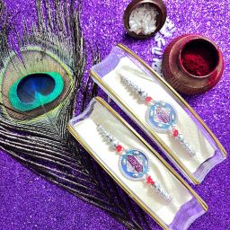 Bhaiya Bhabhi "Silver Beaded Bhai Rakhi Silver Rakhi Set-image-70