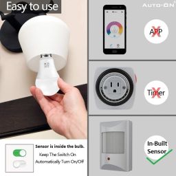 auto-on 9 W Motion Sensor Round B22 LED Bulb image 3