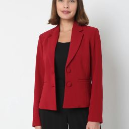 Women Solid Single Breasted Casual Blazer-image-81