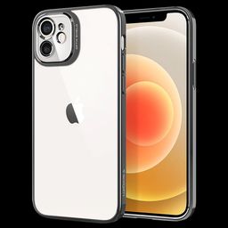 spigen Optik Crystal TPU Back Cover for Apple iPhone 12 (Air Cushion Technology, Chrome Grey)-image-61