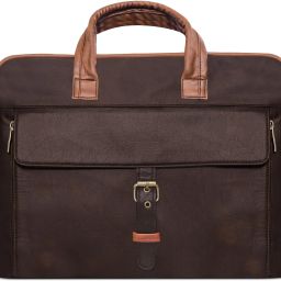 Brown Color Faux Leather 10L Office Laptop Bag For Men vyBG57 Waterproof Messenger Bag-image-12
