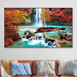 dekorstation Beautiful Waterfall Nature Scenery Multicolour Canvas Art Print-picture-36
