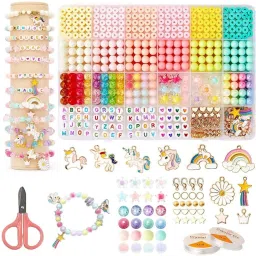 Clay Beads for Jewellery Making Kit Kids Girls Macaron Color Beads for Bracelet-15
