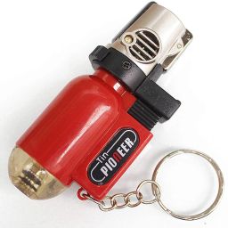 Cylindrical Shape Red Key Chain Lighter Windproof Jet Flame Pocket Lighter-11