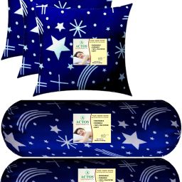 3 Cushion And 2 Bolster Microfibre Nature Bolster Pack of 5-image-57
