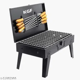 Briefcase BBQ Charcoal Barbeque Large Size With Elegant Look , Color Classy BLACK Pizza Maker-26
