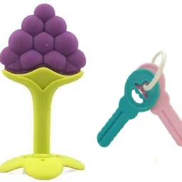 Silicone Grapes Fruit Shape Teether with Key Teether For Babies Teether-picture-27