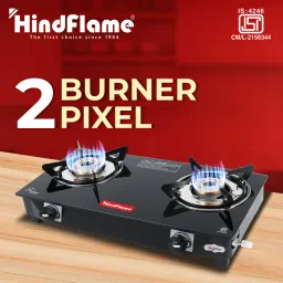 2 Burner Pixel Black ISI Marked LP Gas Toughened Glass Manual Gas Stove-image-67