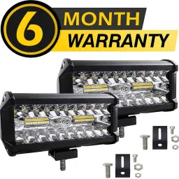 40 Led 7 inch Fog Light Triple Row Flood Spot Combo Beam Driving Lamp Bar for Fog Lamp Car, Motorbike LED (12 V, 80 W)-20