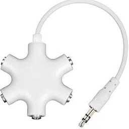 Gabbar White ™ 3.5mm Stereo Audio Splitter Adapter Headset Headphone Earphone + 20cm AUX Phone Converter-24