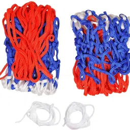 Basketball Net 2 PCS Outdoor/Indoor Net (12 Loops) (Red+White+Blue) BBN10 Basketball Net-20