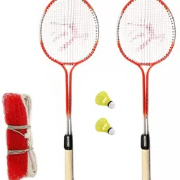 Multicolour Badminton kit Set Of 2 Piece Racquet with 2 Piece Plastic S Badminton Kit-16