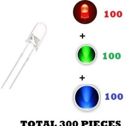 5mm Multi-Color LED Diodes Set (300pcs) Red(100pcs) Green(100 pcs) Blue(100 pcs) Light Electronic Hobby Kit-image-12
